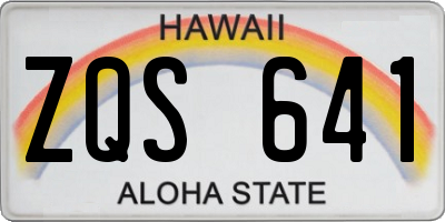 HI license plate ZQS641