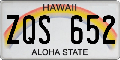 HI license plate ZQS652