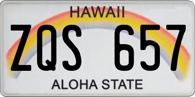 HI license plate ZQS657