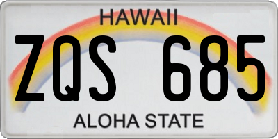 HI license plate ZQS685