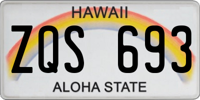 HI license plate ZQS693