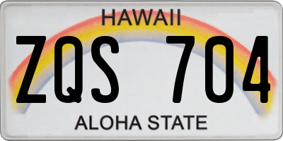 HI license plate ZQS704