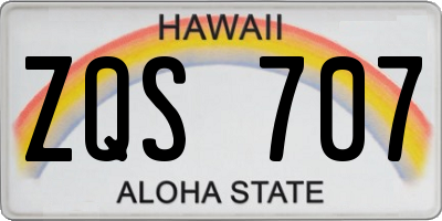 HI license plate ZQS707