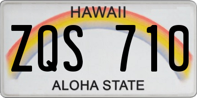 HI license plate ZQS710