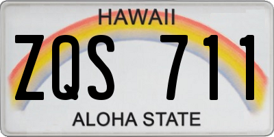 HI license plate ZQS711