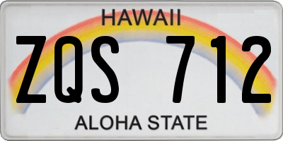 HI license plate ZQS712