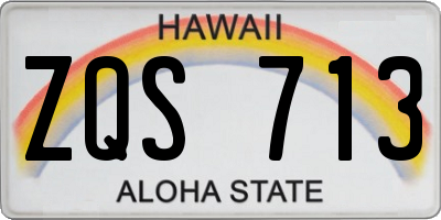 HI license plate ZQS713