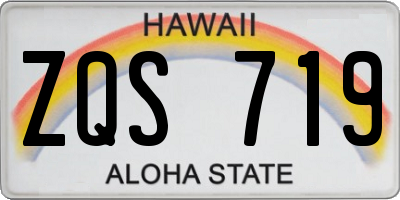 HI license plate ZQS719