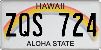 HI license plate ZQS724