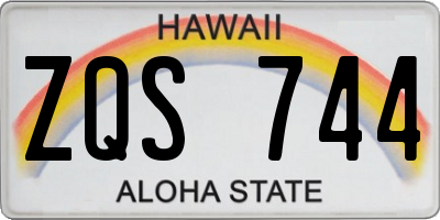 HI license plate ZQS744