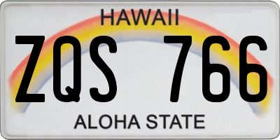 HI license plate ZQS766
