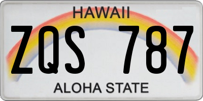 HI license plate ZQS787