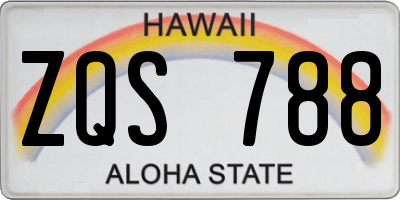 HI license plate ZQS788