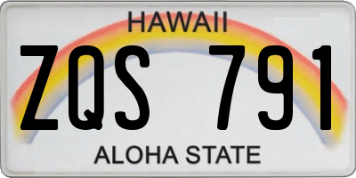 HI license plate ZQS791