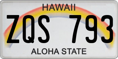 HI license plate ZQS793