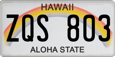 HI license plate ZQS803
