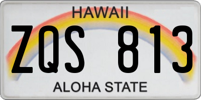 HI license plate ZQS813