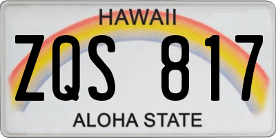 HI license plate ZQS817