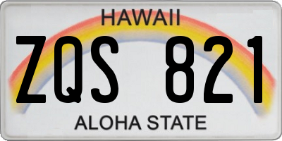 HI license plate ZQS821