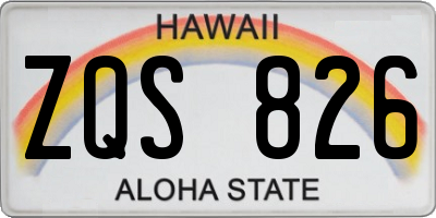 HI license plate ZQS826