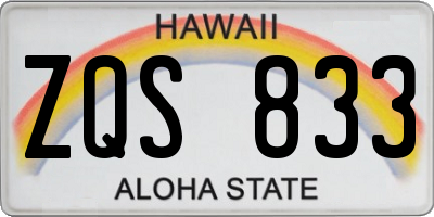 HI license plate ZQS833