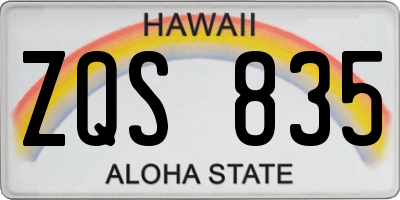 HI license plate ZQS835