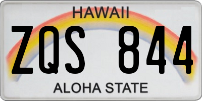 HI license plate ZQS844