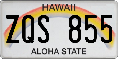 HI license plate ZQS855