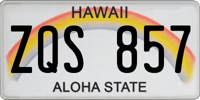 HI license plate ZQS857