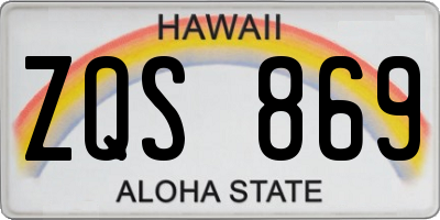 HI license plate ZQS869