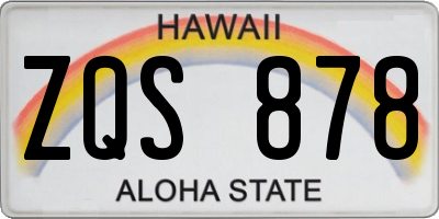 HI license plate ZQS878