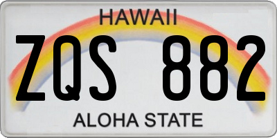 HI license plate ZQS882