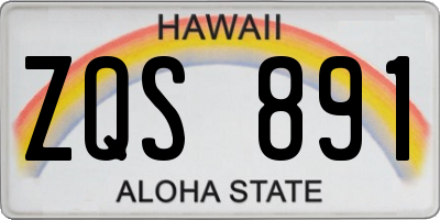 HI license plate ZQS891