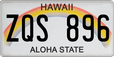 HI license plate ZQS896