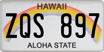 HI license plate ZQS897