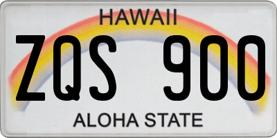 HI license plate ZQS900