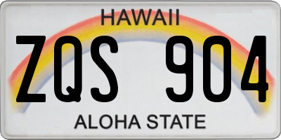 HI license plate ZQS904