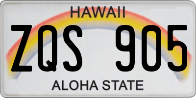 HI license plate ZQS905