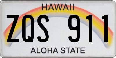 HI license plate ZQS911