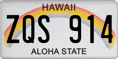 HI license plate ZQS914