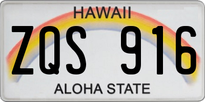 HI license plate ZQS916