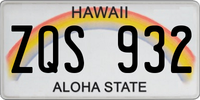 HI license plate ZQS932