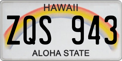 HI license plate ZQS943