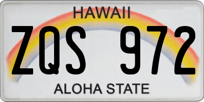 HI license plate ZQS972