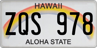 HI license plate ZQS978
