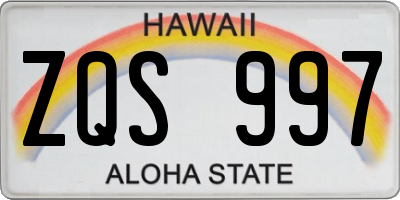 HI license plate ZQS997