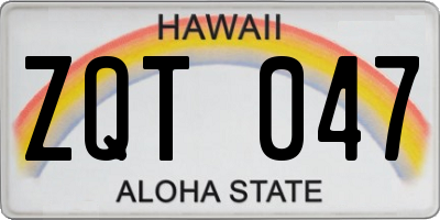 HI license plate ZQT047