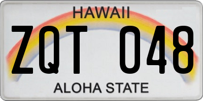 HI license plate ZQT048