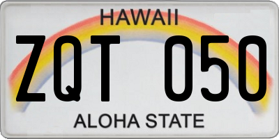 HI license plate ZQT050
