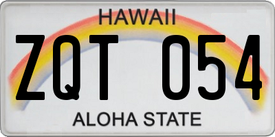HI license plate ZQT054